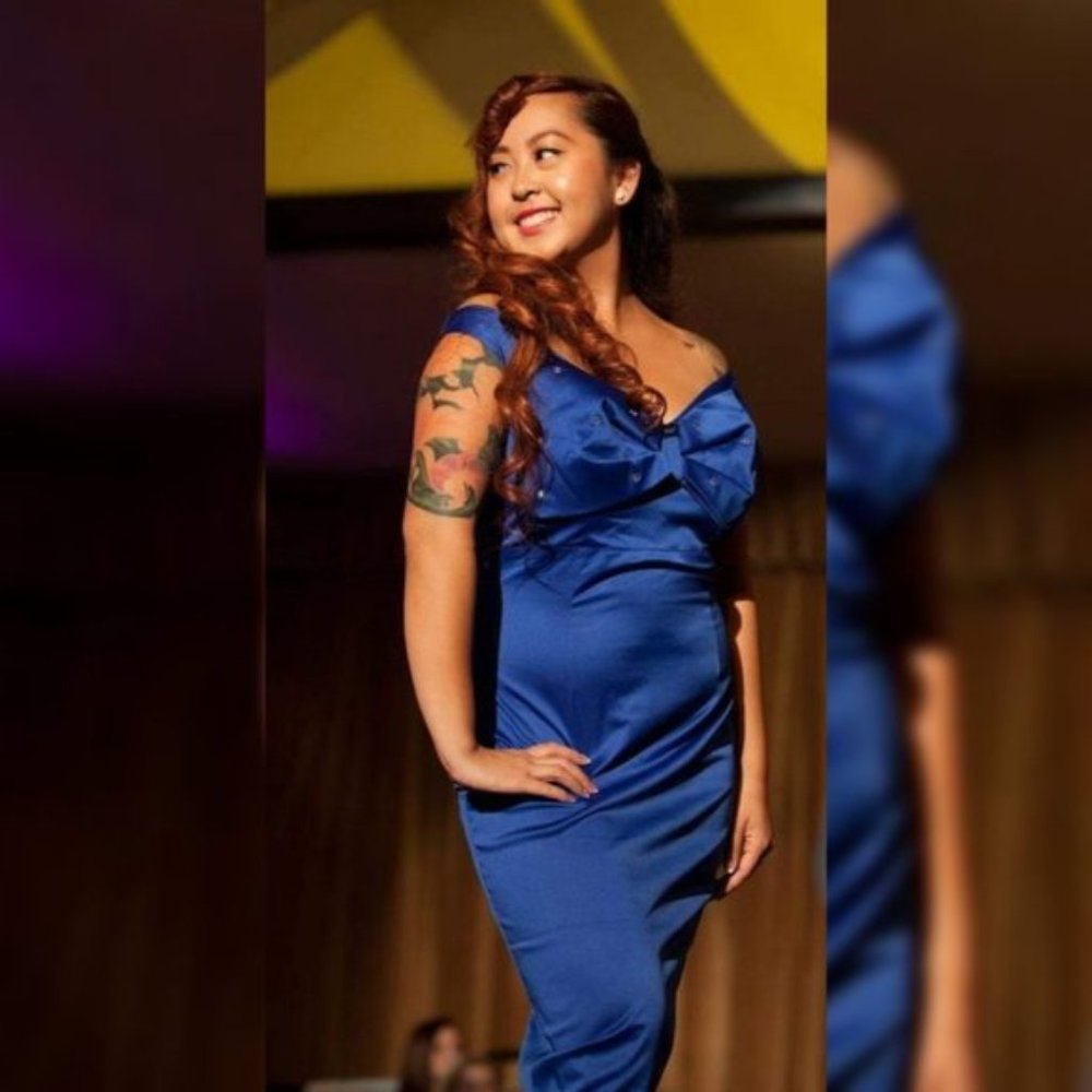 Pinup Couture Royal Blue Sateen Sleeveless Dress